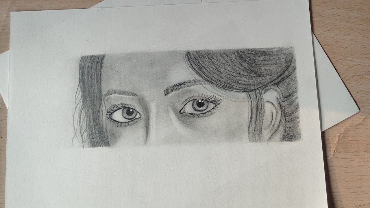 Realistic eye Sketch/step by step drawing 