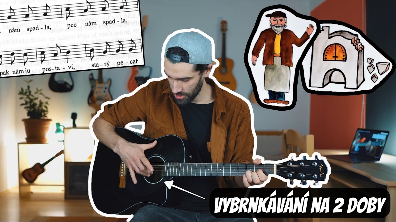 Jak VYBRNKÁVAT na 2 DOBY (písničky SKÁKAL PES a PEC NÁM SPADLA) | Lekce kytary pro začátečníky