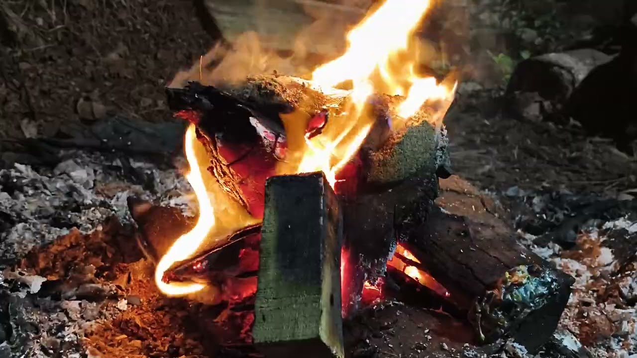 Fireplace sound burning fire relaxing
