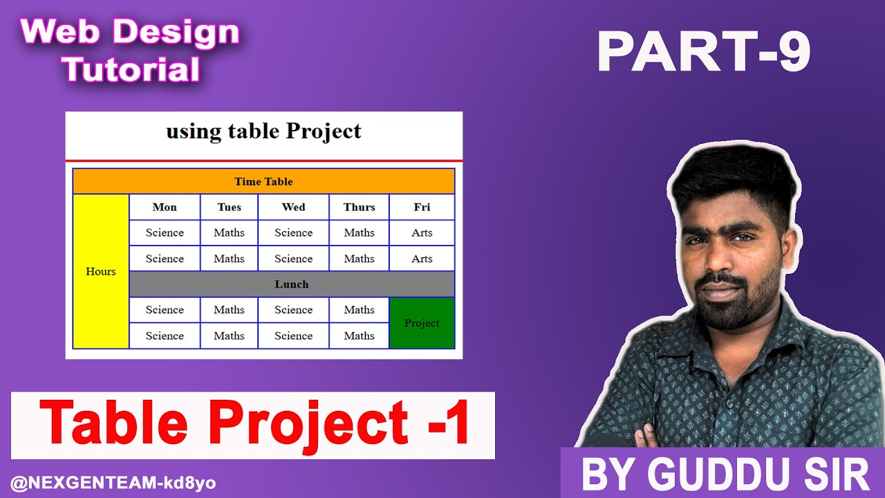 Ch - 9 Time Table Project-1 For Practice in HTML