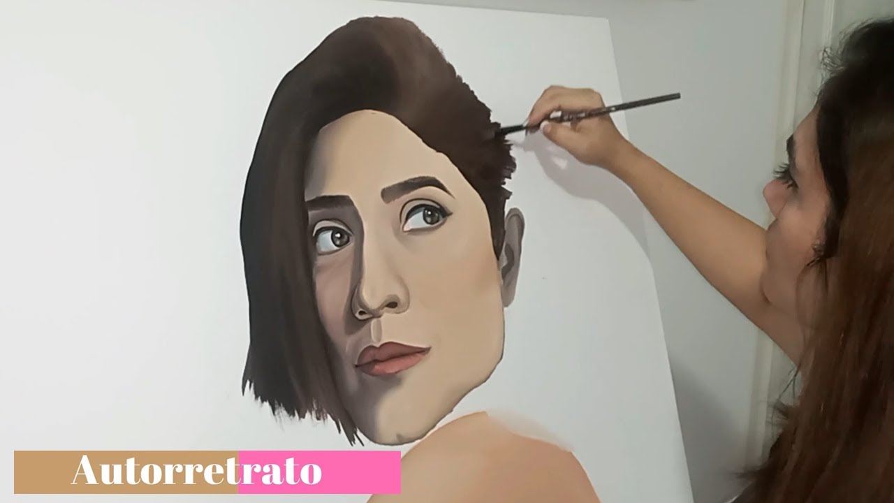 Autorretrato. Cómo pintar un retrato con pintura acrílica paso a paso para principiantes.