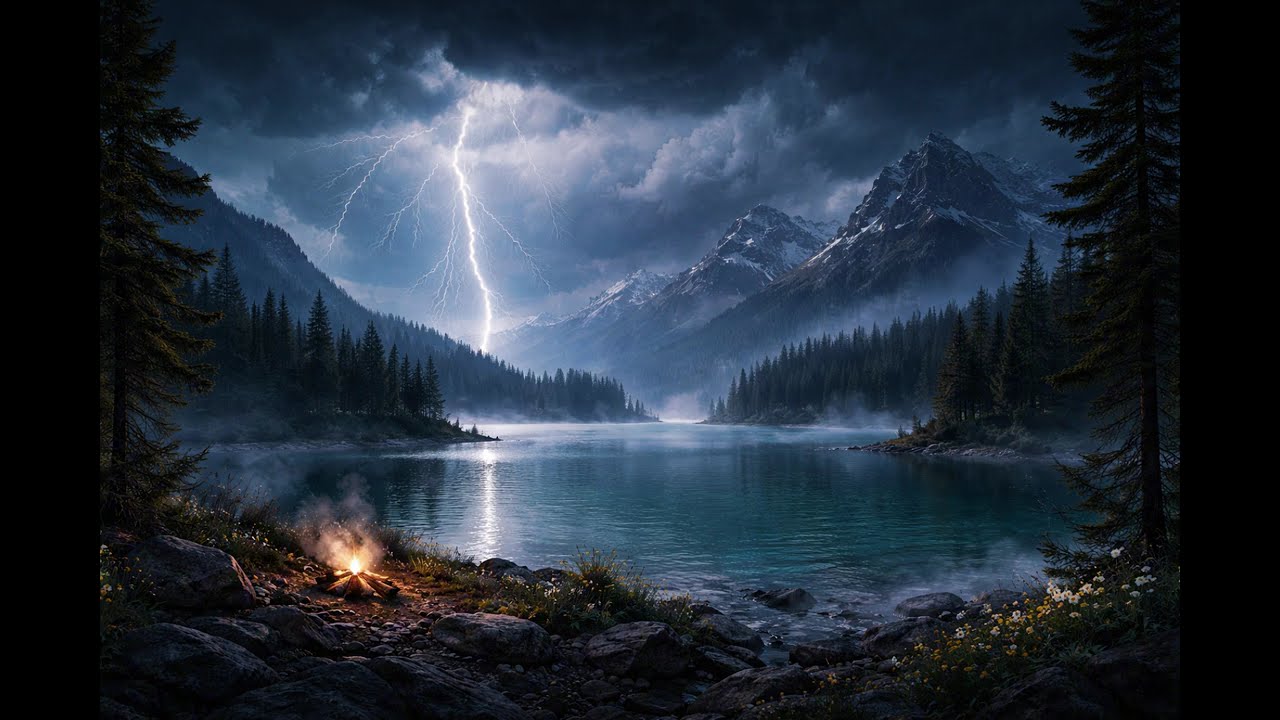 Rain Over the Lost Lake | Calming Violin Instrumental | Peaceful Cinematic Ambient Music