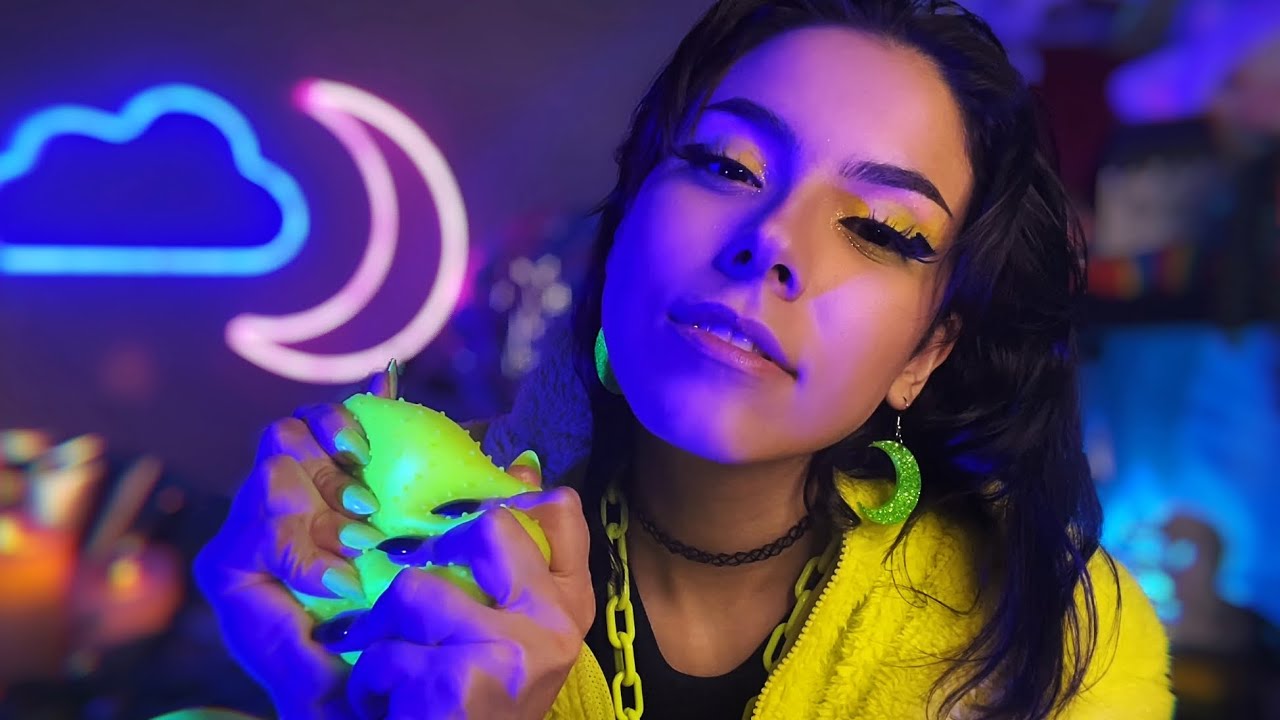 ASMR 20 Glorious Minutes of the Neon Squishy Ball 🤤💚✨