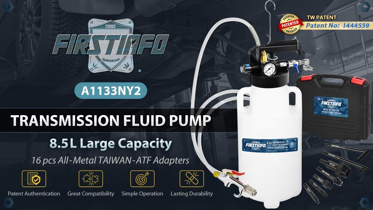 FIRSTINFO A1133NUSY2 8.5L Pneumatic ATF Dispenser / Patented / 16 Filler Adapters