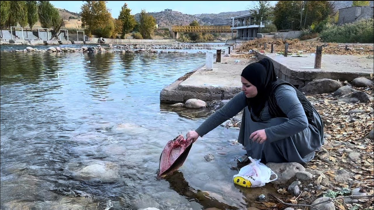 ‏أجواء ريفية سمك  مسكوف البغدادي ويا تمن الأحمر نثري من أيادي شيف غفران ام بنين