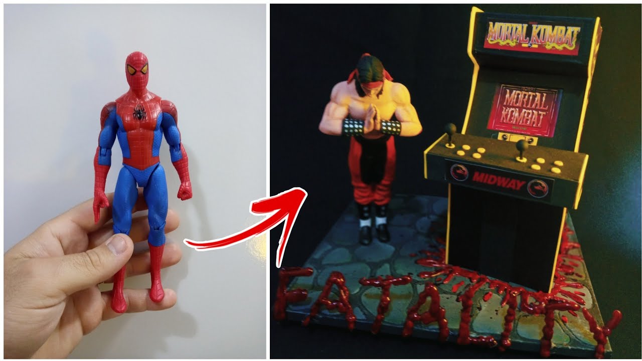 FATALITY-Transformei um boneco de camelô no Liu Kang Mortal kombat (toy makeover)