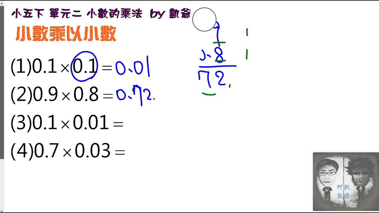小五下 單元2 小數的乘法 影片4  小數乘以小數  凱爺數學