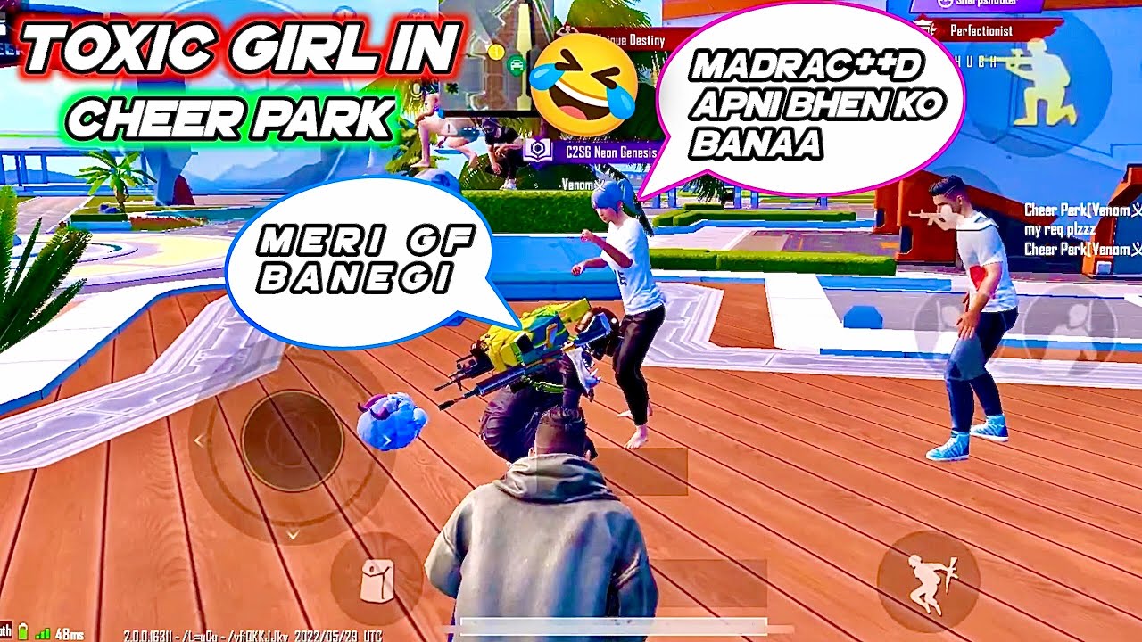 Random Toxic Girl in Cheer Park | Girlfriend Banana Pada Mahnga 🤬 | Pubg Mobile