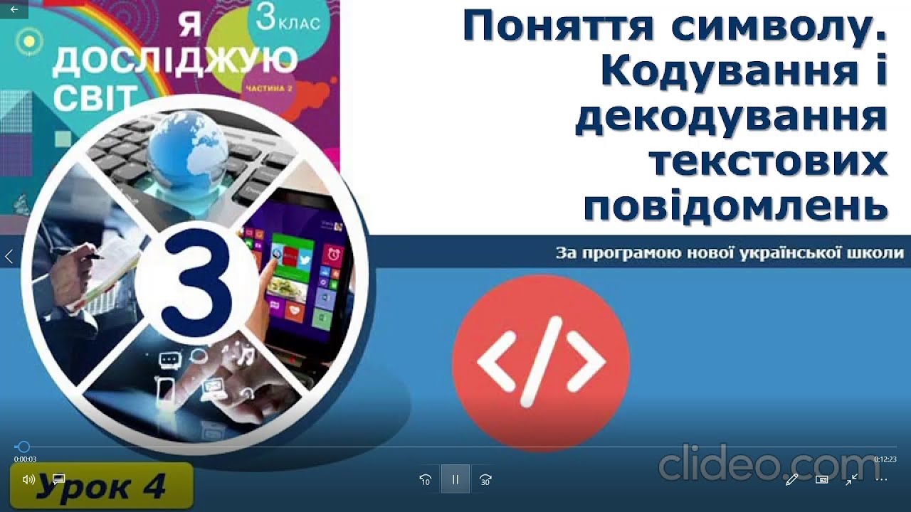 3 клас. Урок 5. Поняття символу. Кодування і декодування текстових повідомлень.