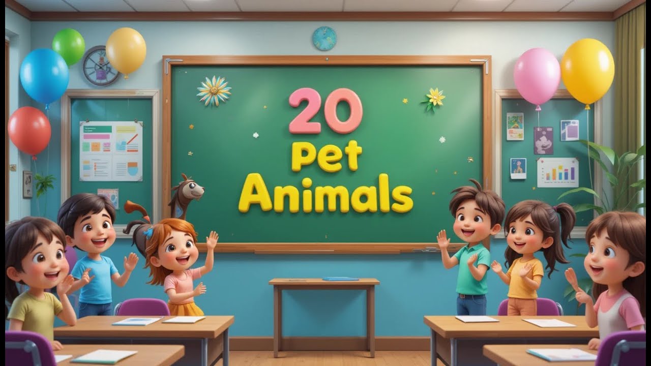 🐾 20 Pet Animals – Names and Spellings for Kids 🐾