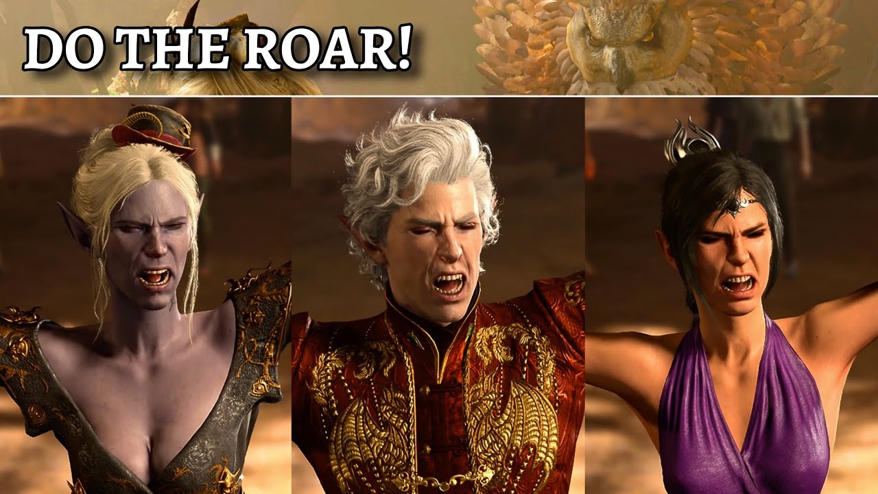 Who did the best ROAR? companions facing the mother owlbear in Baldur's Gate 3
