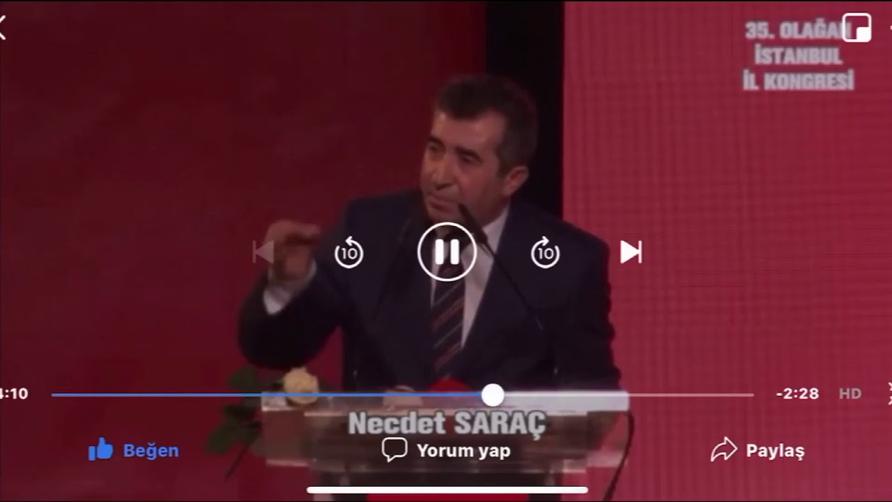 Necdet Sara&ccedil;&rsquo;ın CHP İstanbul İl Kongresi&rsquo;ndeki konuşması: CHP bir şirket değil, siyasi bir parti