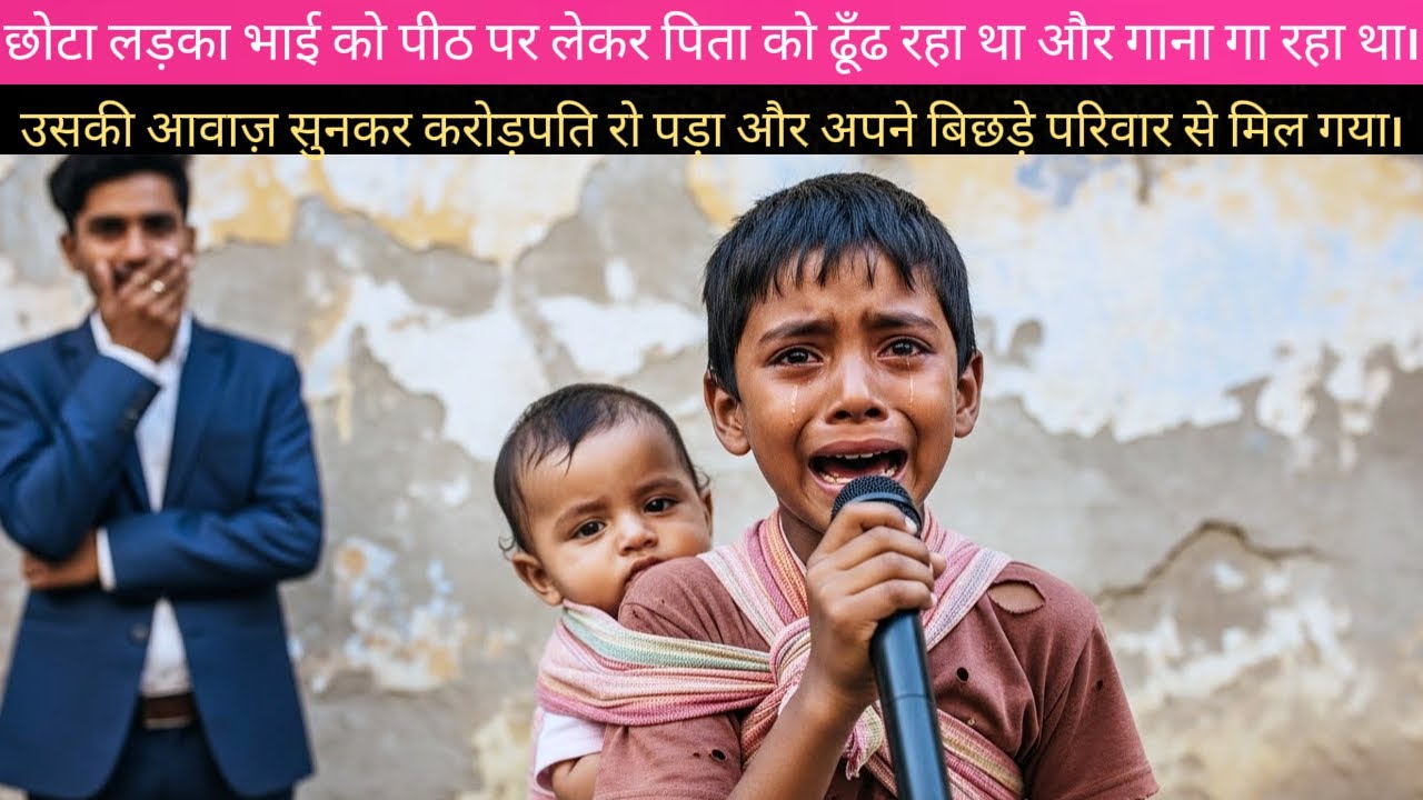 भाई को कंधे पर लेकर बच्चे ने पिता को ढूँढा, उसका गीत सुनकर अरबपति रो पड़ा और परिवार मिल गया!