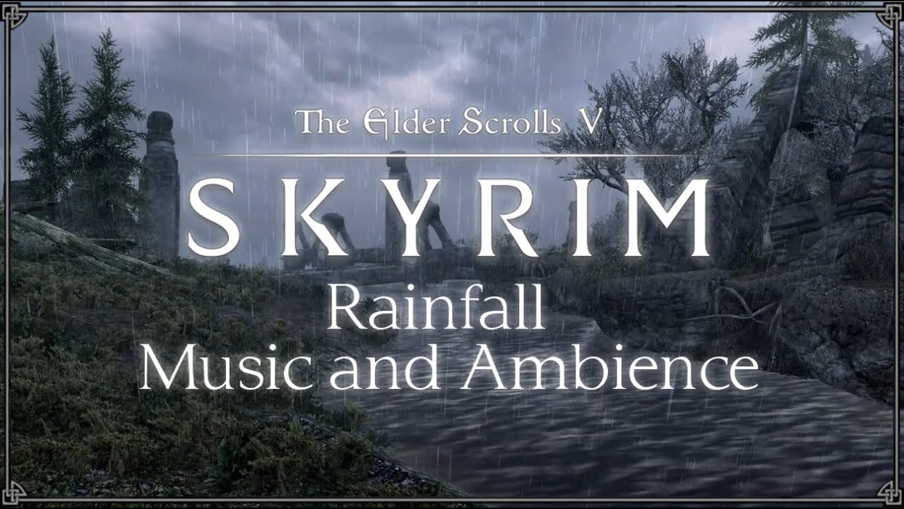 Foggy Forest and Rainfall | Cozy Rain Skyrim Ambience and Music