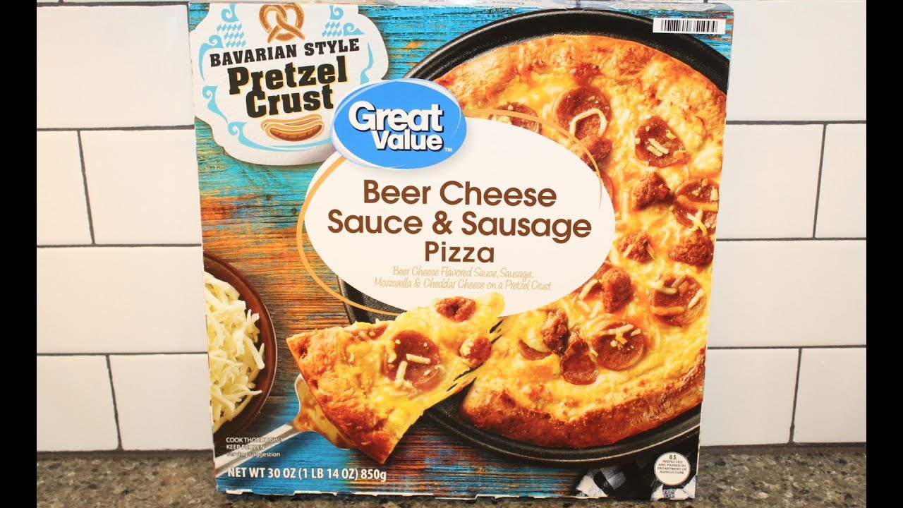 Great Value (Walmart) Beer Cheese Sauce & Sausage Pizza with a Bavarian Style Pretzel Crust Review