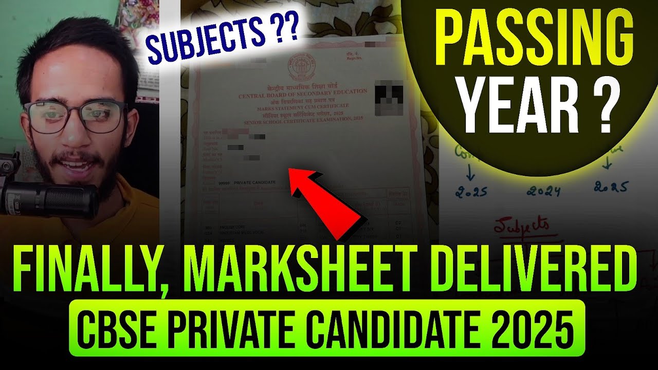 Finally, Marksheet Delivered CBSE Private Candidate 2025 || CBSE Private Candidate Marksheet 2025