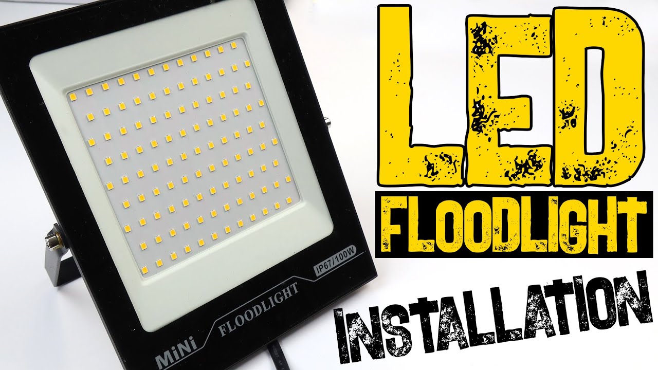 MiNi 100w Outdoor LED Flood Lights Installation IP67 Waterproof - Unboxing & Wiring from Aliexpress