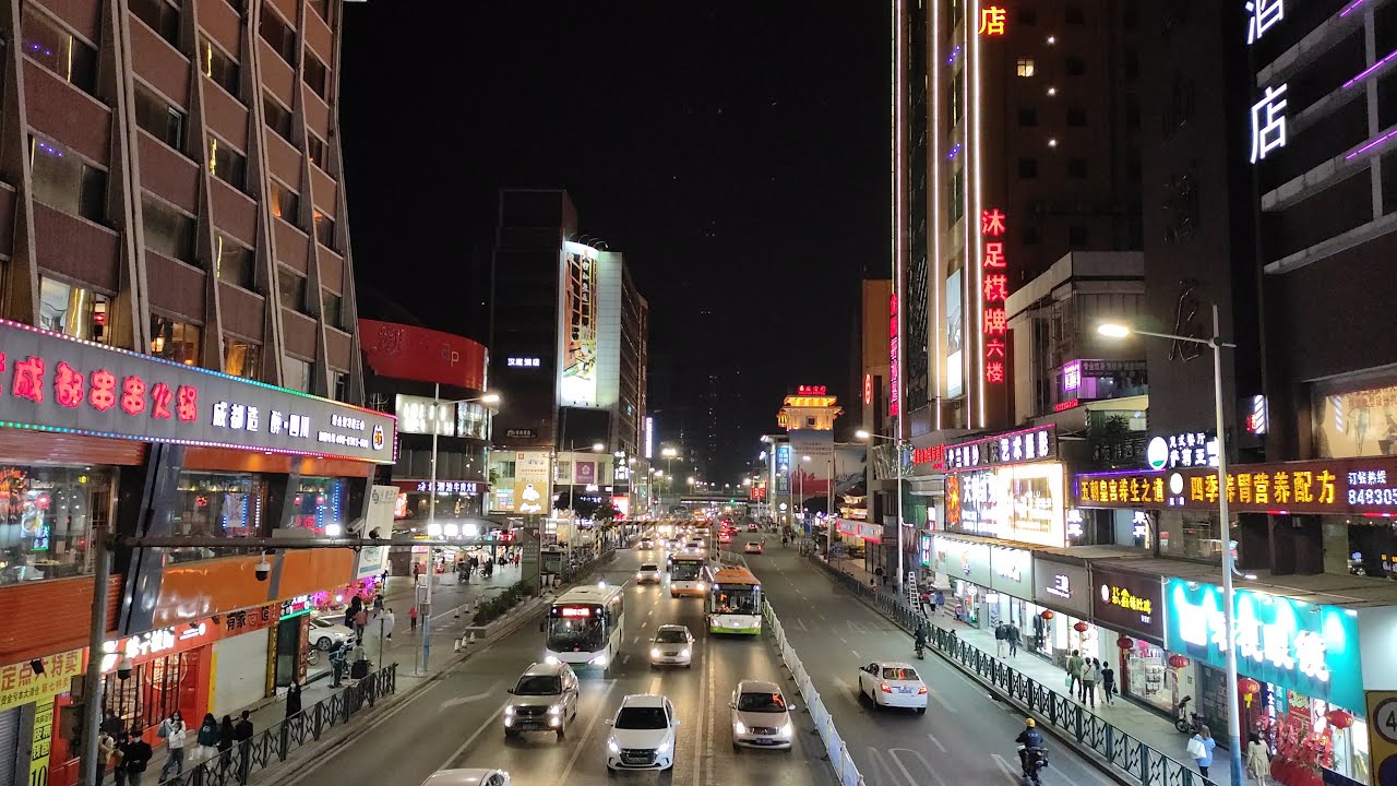 [4K]Walking in Dabei Road at night, Panyu District, Guangzhou, China|夜晚漫步广州番禺大北路商业街