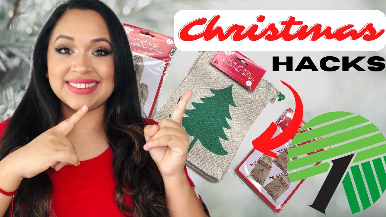 🎄GRAB Burlap Gift Bags From Dollar Tree to make Christmas Decor