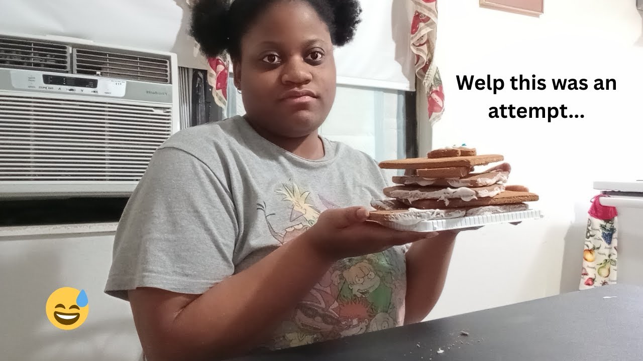 *Attempting* to build a gingerbread house…