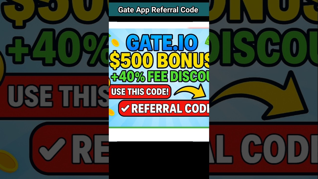Gate.io referral code ⚡Gate io referral id for new user 2025 #gateio #referralcode #exchange
