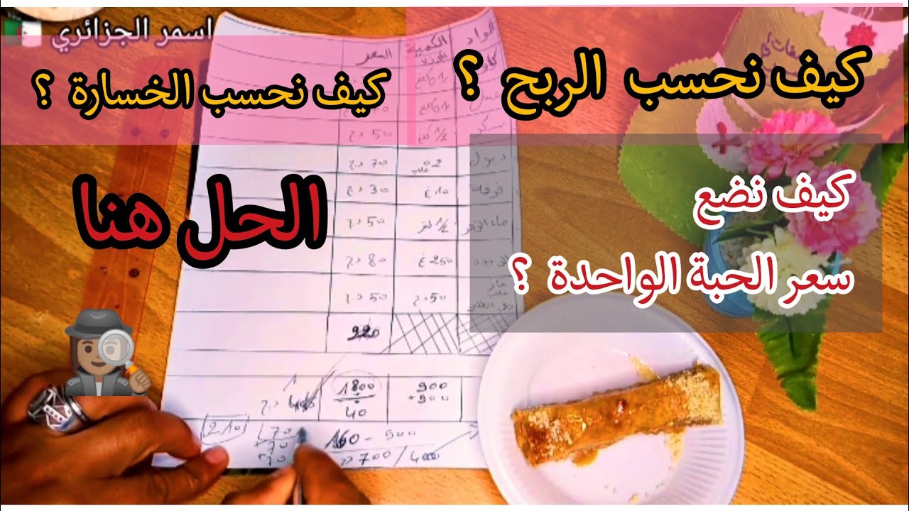 كيفية حساب تكليف  الربح والخسارة وكيفية وضع السعر للمنتج المراد بيعه في اي مشروع بتوفيق للجميع