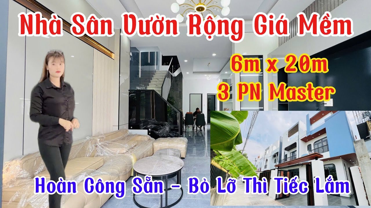 😱 Nhà Sân Vườn Đẹp Quá Trời | 6x20m – 3 Phòng Ngủ Master | Giá Mềm Hiếm Có #nhagiare #nhasanvuon 