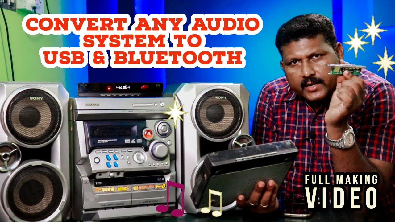 CONVERT NORMAL HI FI MUSI SYSTEM  TO USB & BLUETOOTH  | #projetwonders|