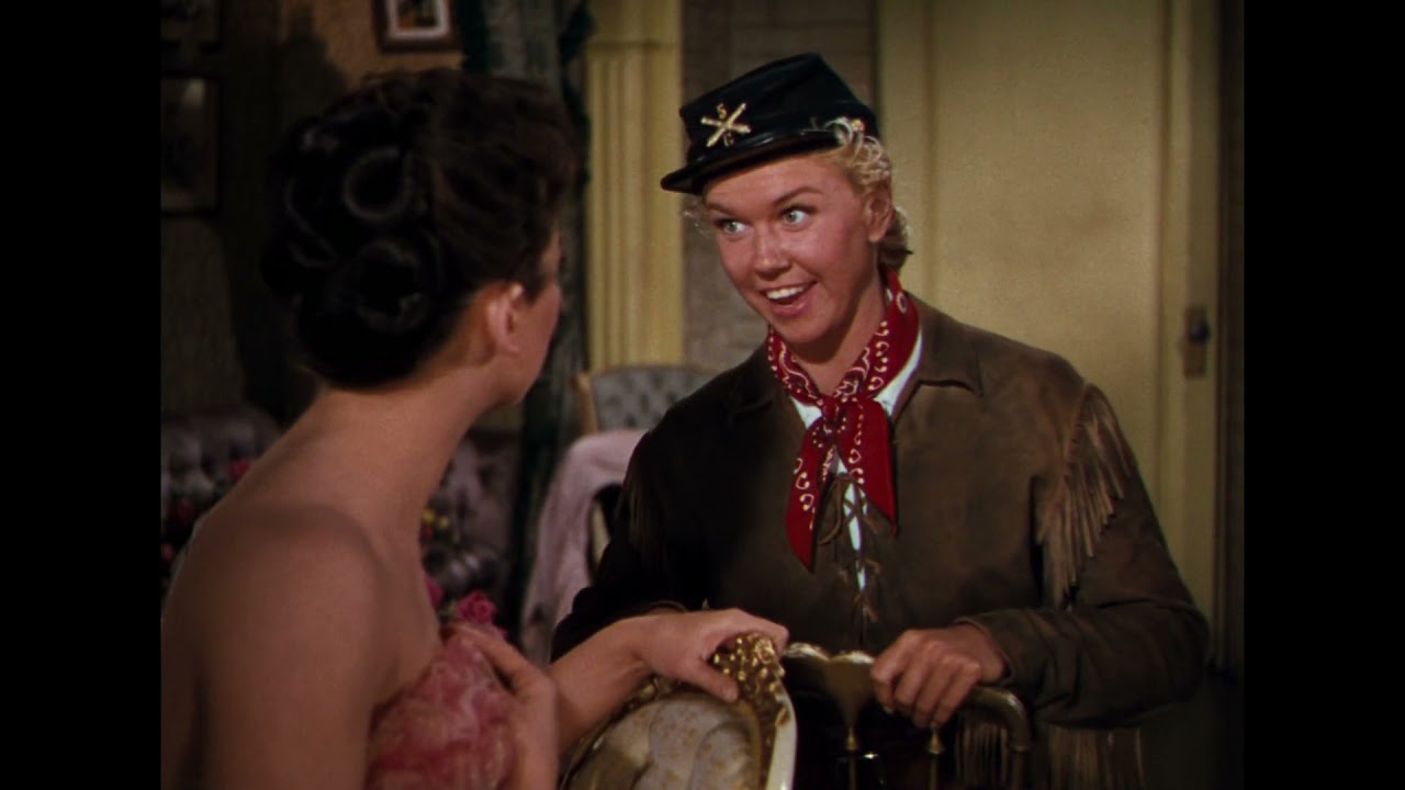 Doris Day and Allyn Ann McLerie in a scene from 
