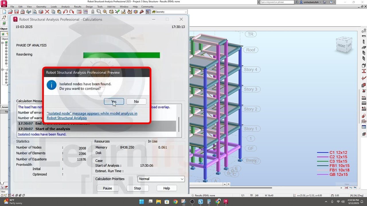 How to Fixed - Isolated nodes have been found in Robot Structural Analysis