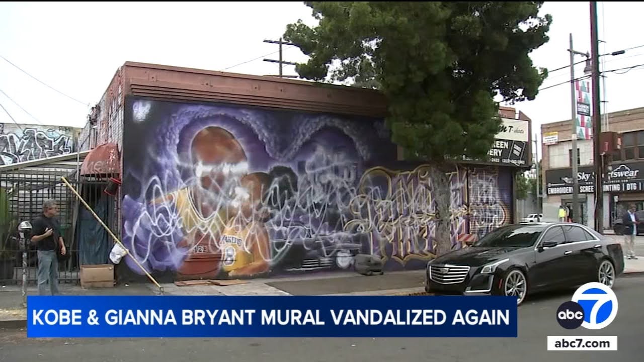 Kobe mural in L.A. vandalized again