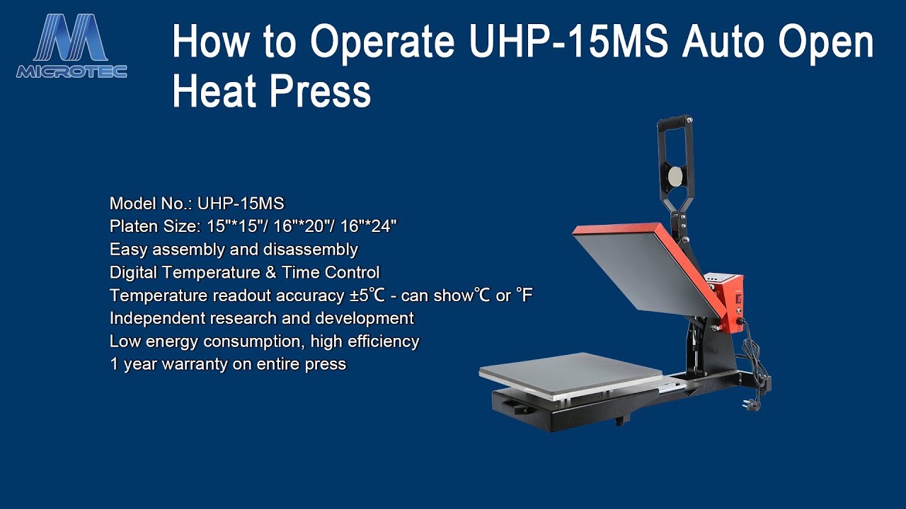 How to Operate UHP-15MS Auto Open Heat Press