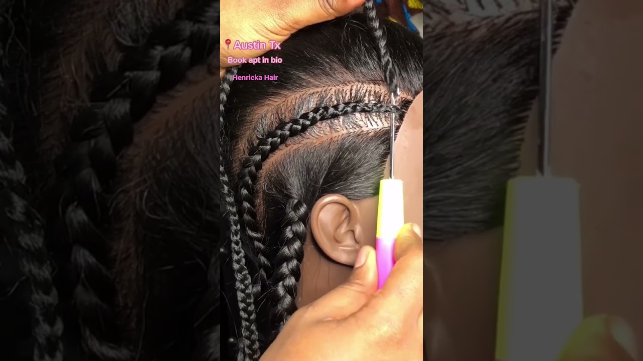 How to install crochet hair #hairtutorial #boxbraids #braids #howto#crochetbraids #austintexas