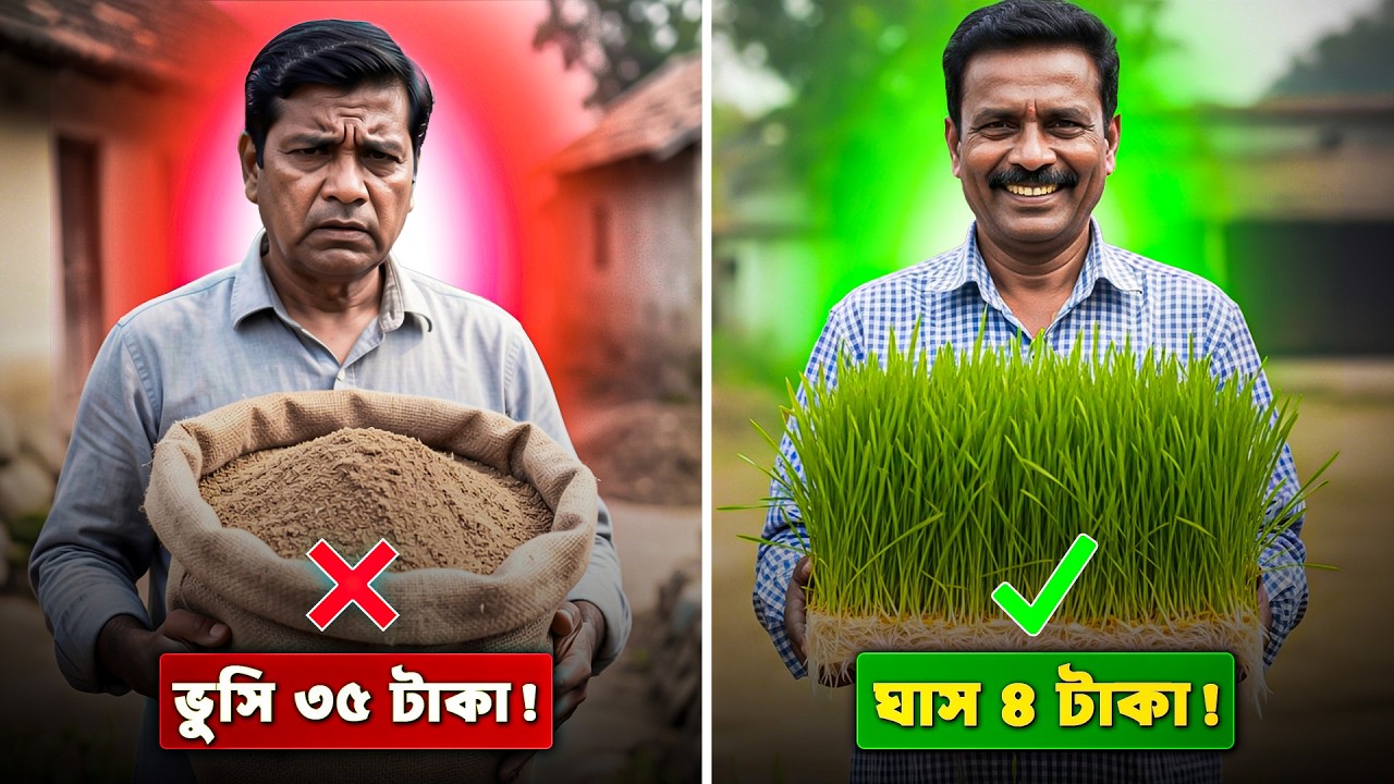 বিনা মাটিতে ঘাস চাষ খরচ মাত্র ৪-৫ টাকা  Hydroponic Fodder Making  Low Cost Goat Feed Formula