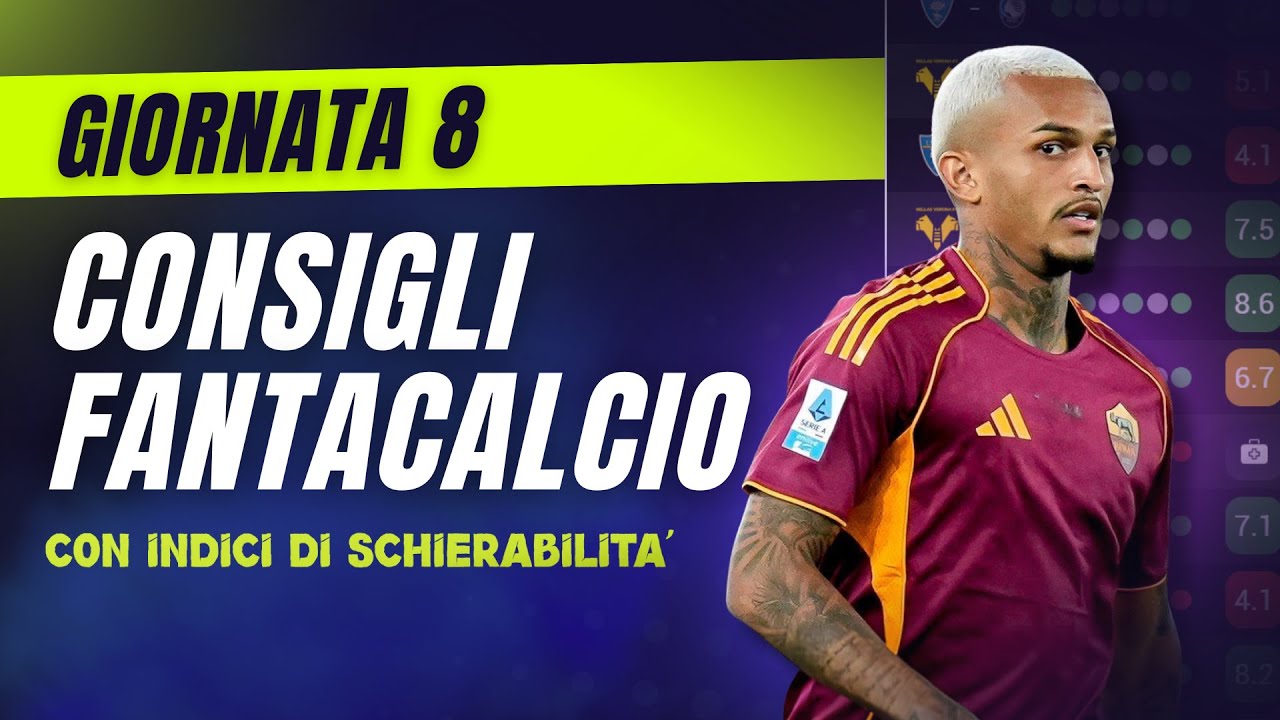 CONSIGLI FANTACALCIO 8^ Giornata Serie A | Con Indici di Schierabilit&agrave;!