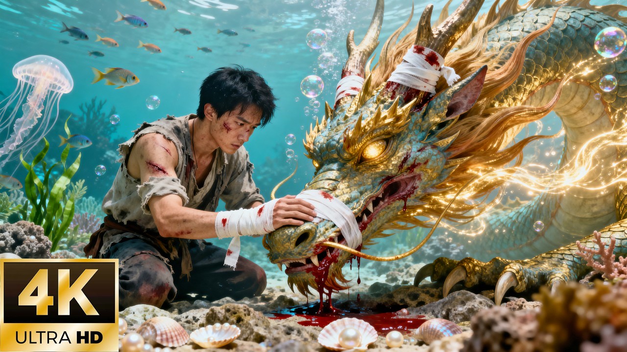 【NEW】Poor Man Saves Dying Sea Dragon,Gains Ocean Powers!Controls Sea Beasts & Finds Sunken Treasures