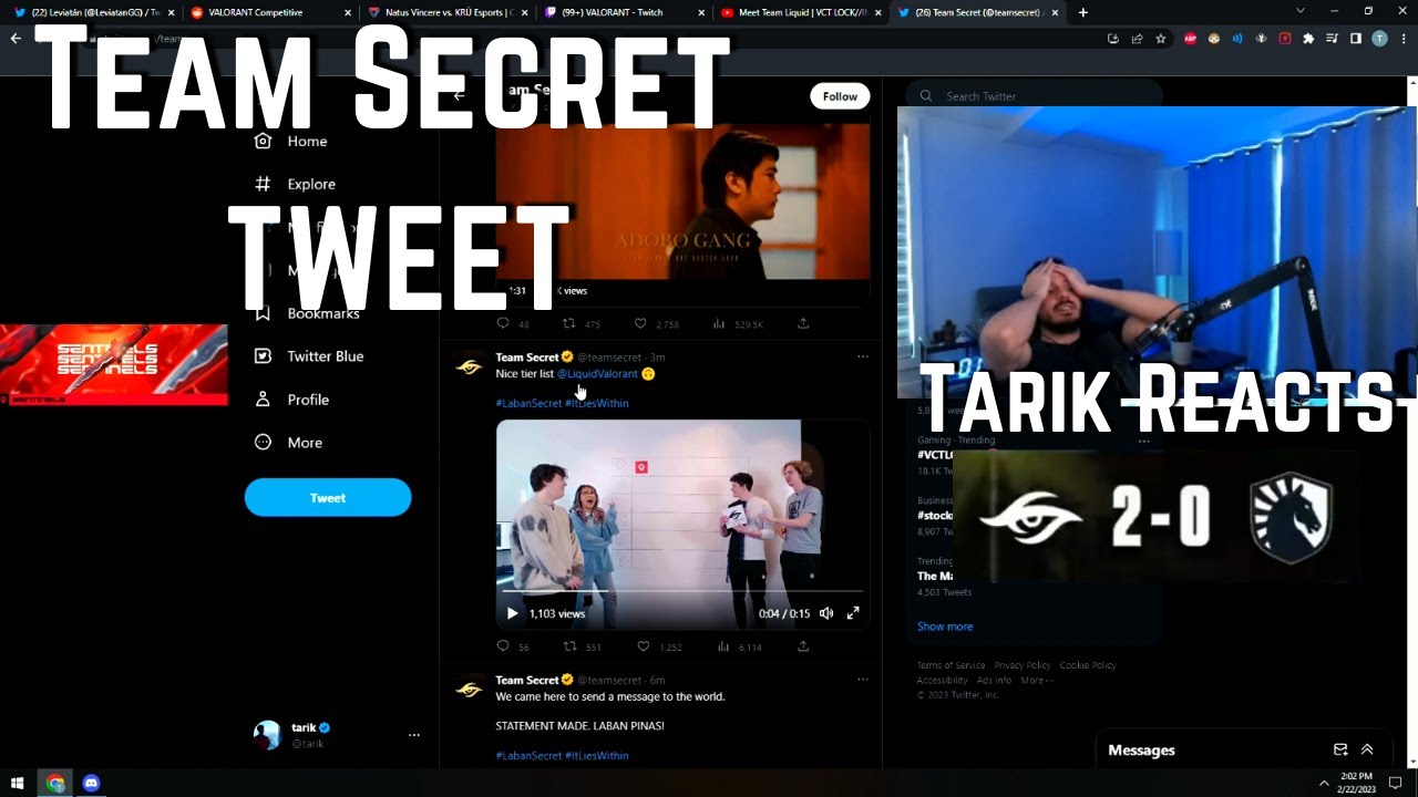 SEN Tarik Reacts to Team Secret Twitter TWEET vs Team Liquid After Match ROAST VCT | VALORANT Clips