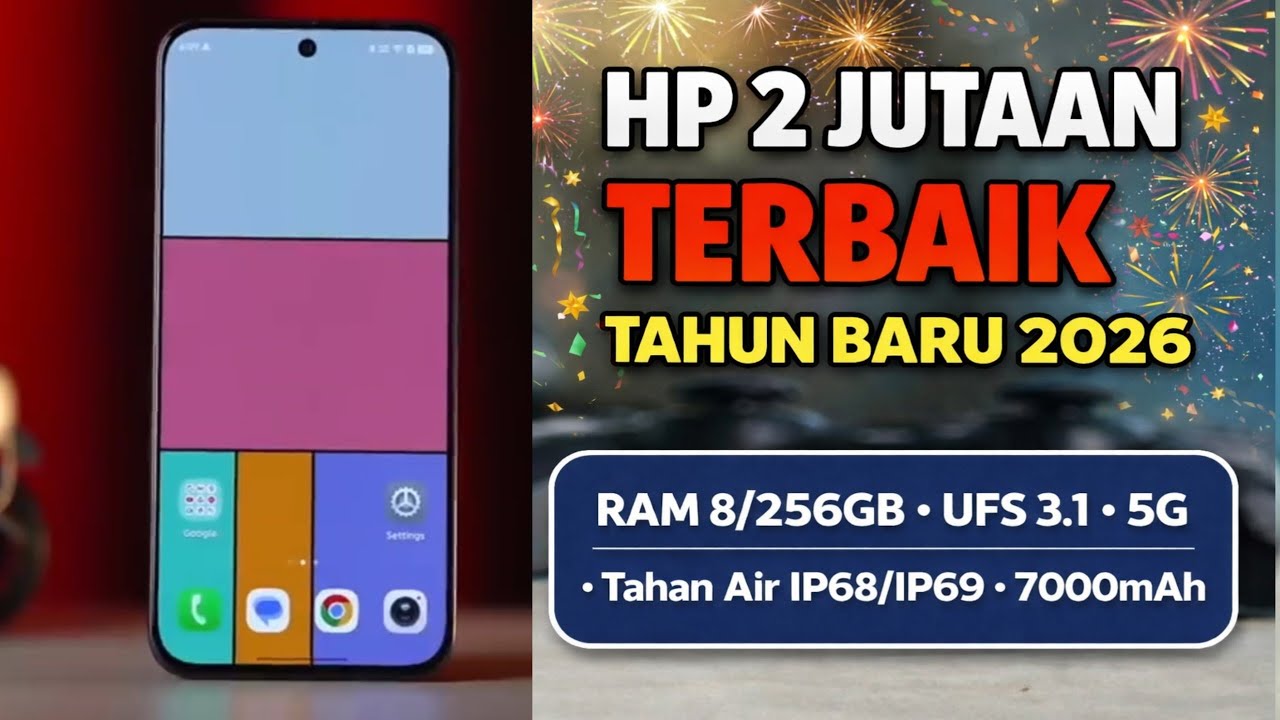 🔥 7 HP 2 JUTAAN TERBAIK Edisi Tahun Baru 2026 🎄Ram 8/256GB UFS 3.1,batre7000mAh 