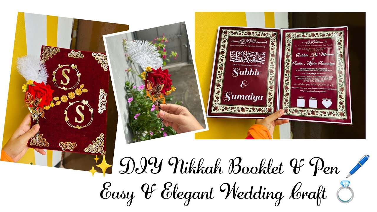 ✨ DIY Nikkah Booklet & Pen | Easy & Elegant Wedding Craft 💍