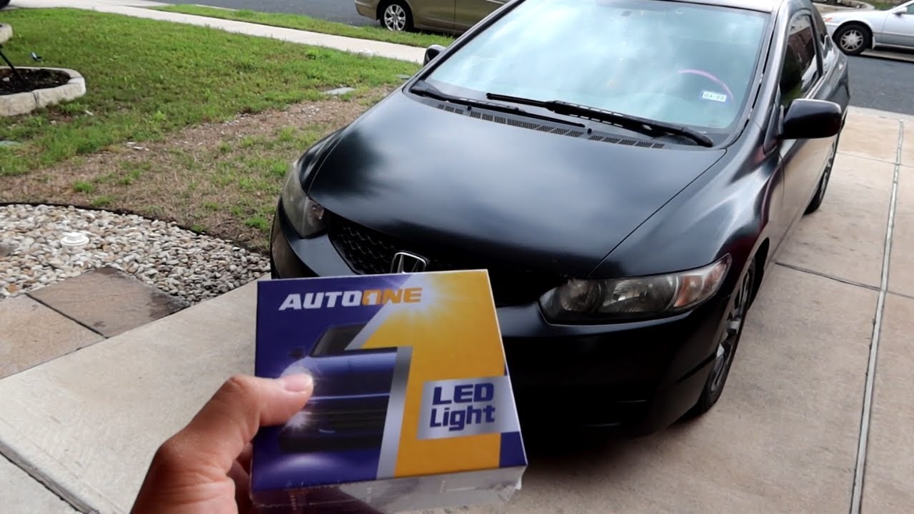 AUTOONE LED headlight bulbs install for 8th gen civic! (2006 - 2011 Honda Civic)