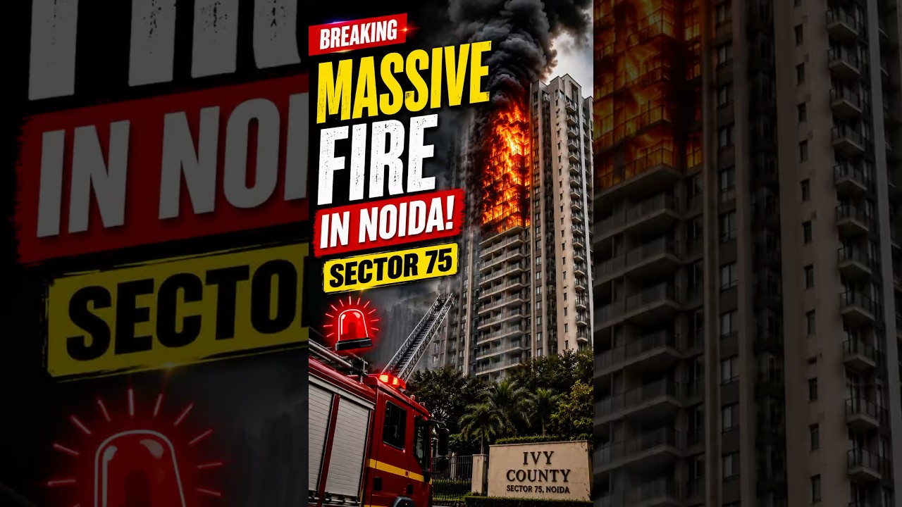 🚨 Major Fire Breaks Out at IVY County, Noida Sector 75 #noida
