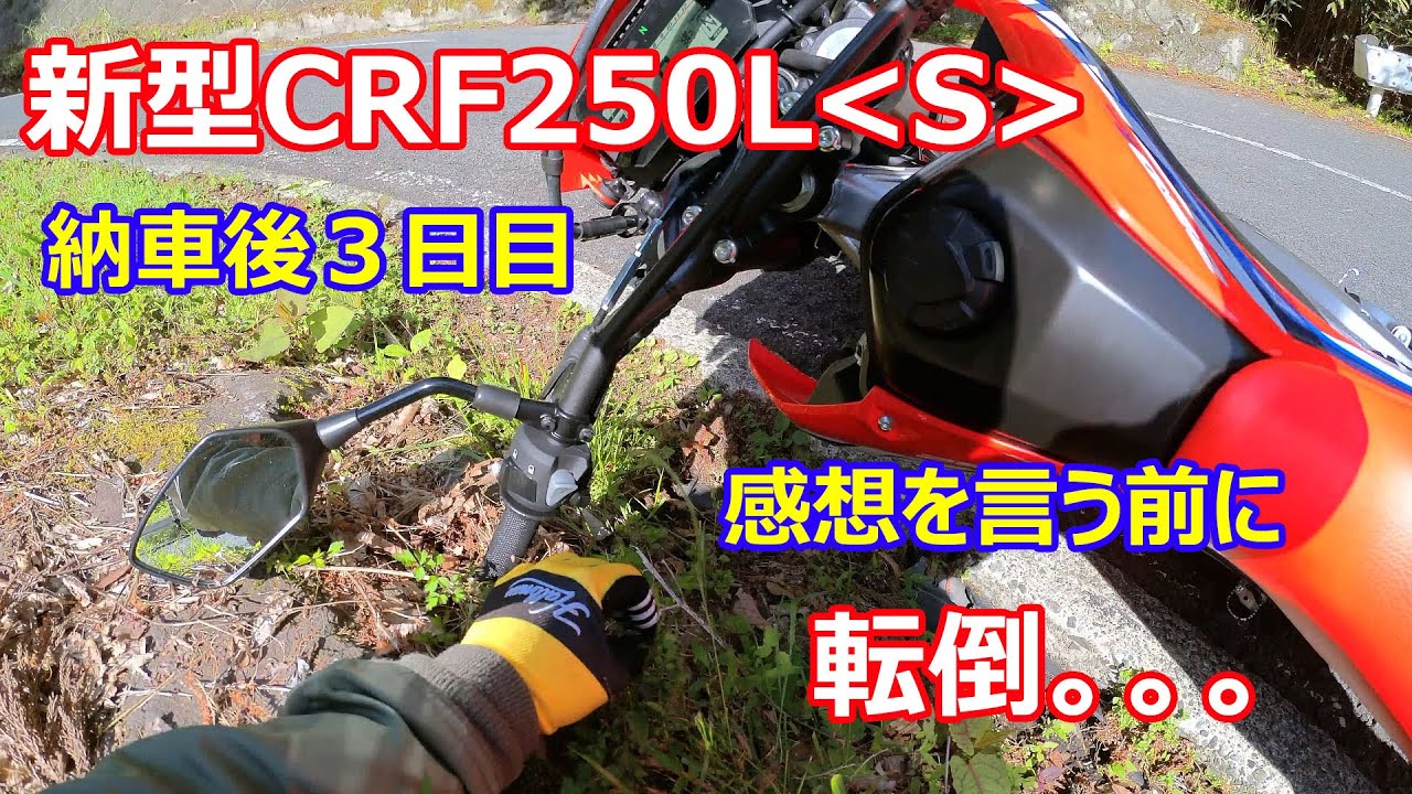 HONDA 新型CRF250L＜S＞ 納車後３日目、レビューのつもりが峠道（足柄峠）で転倒