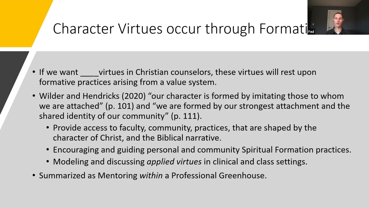 Developing Character Virtue Standards for Strong Integration & Faith Formation