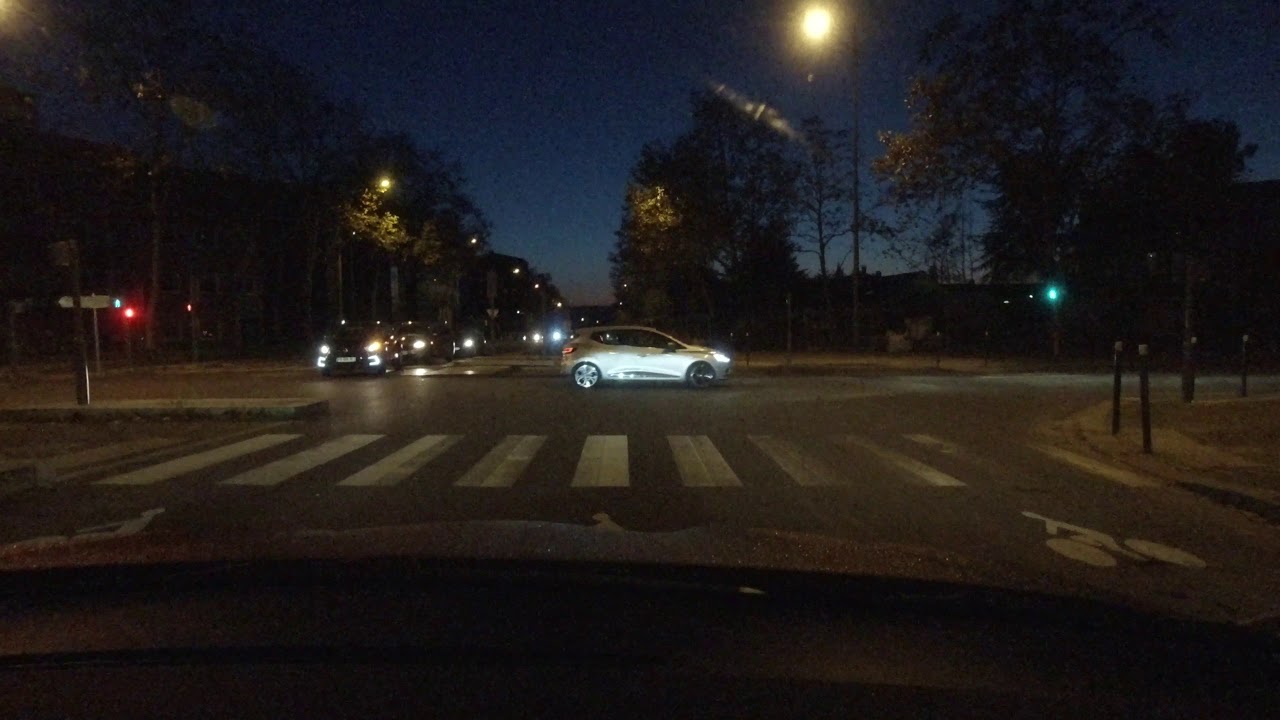 Night drive - small towns around Paris (VBR-17 Relaxing Driving in France, No Talking, No Music)