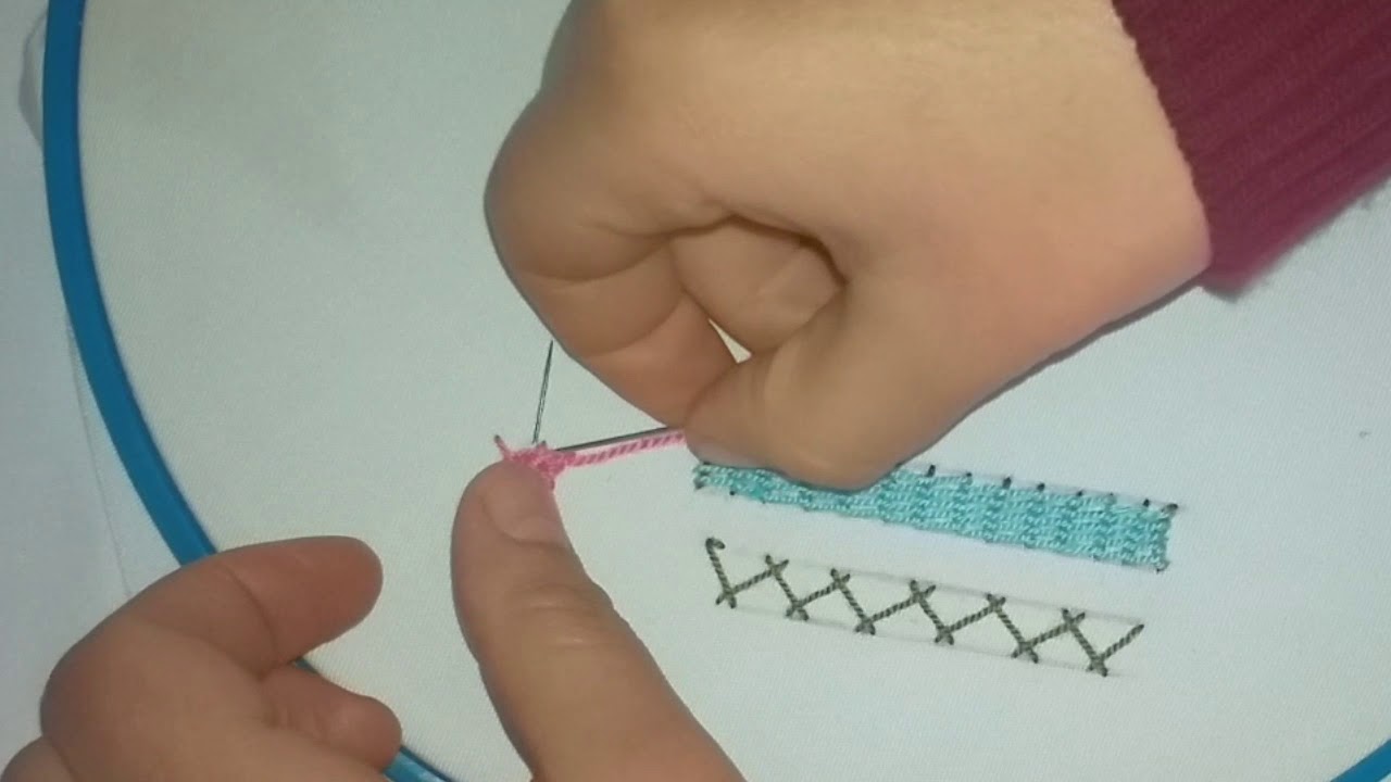 غرزة البيكو في التطريز اليدوي woven picot stitch for hand embroidery
