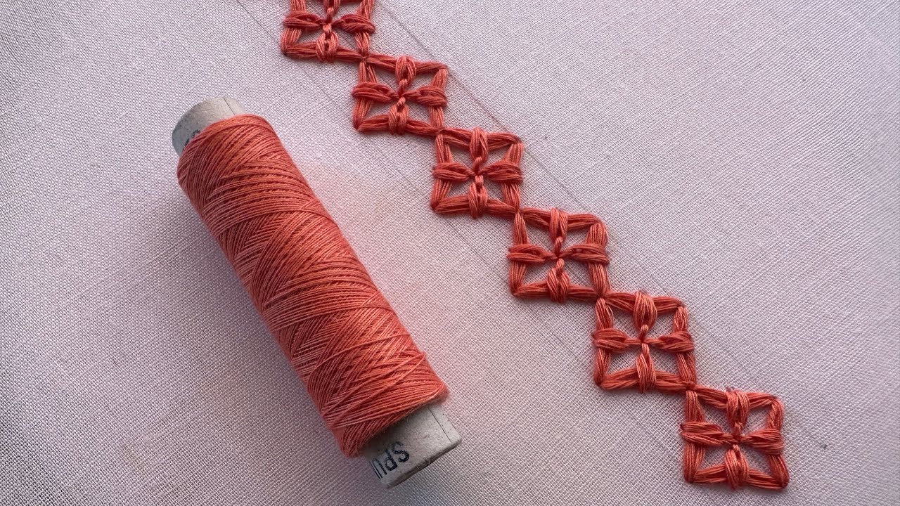 Beautiful borderline hand embroidery | #embroidery | hand embroidery for beginners 