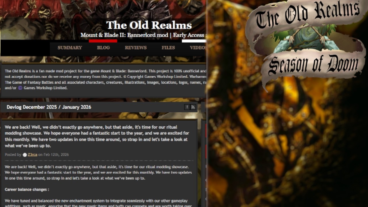 Old Realms Warhammer Mod December/January Dev Blog