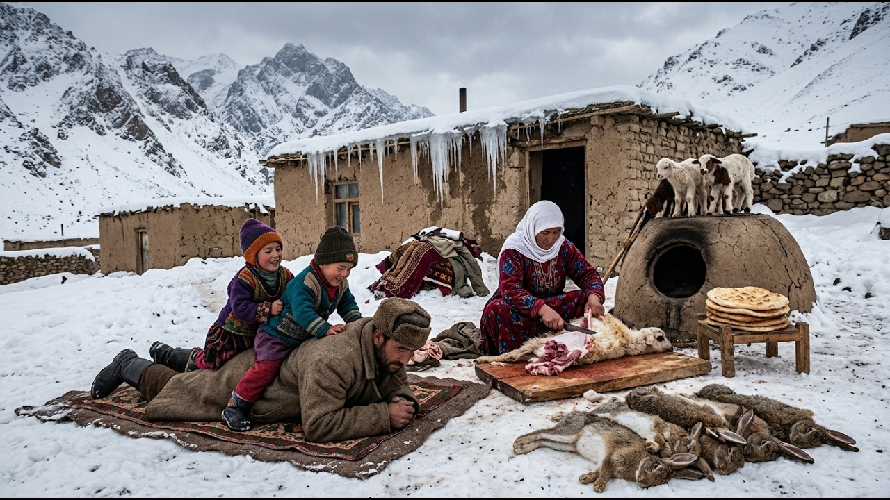 How people survive the harsh, snowy winter in Afghanistan's coldest mountain village  slaughtering a