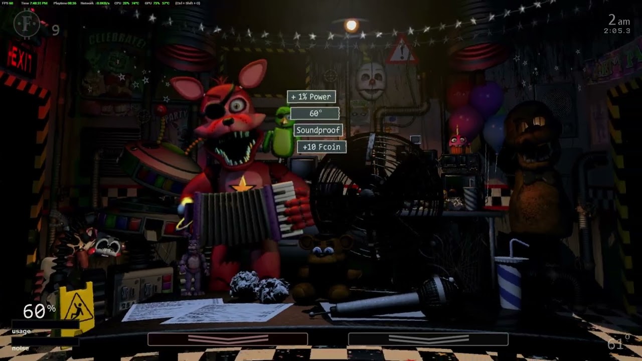 FNAF UCN gameplay (level 3 fnaf 1 characters)