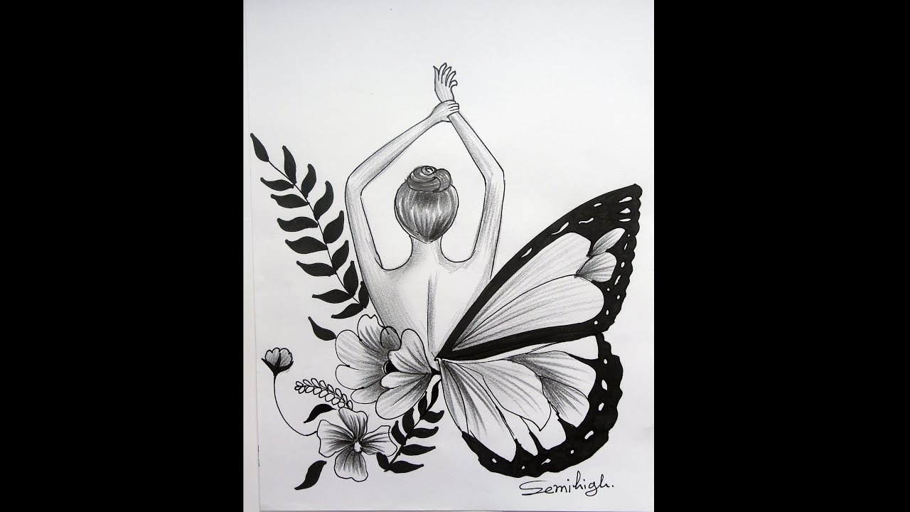How to draw Beautiful Butterfly | Pencil Sketch | Queen Of Forest
